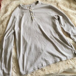 Goodfellow & Co Light Gray Henley Long Sleeve Top